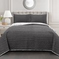 thumbnail image 5 of Lush Decor Charcoal Monique 3 Piece Reversible Print Pattern Quilt Set-Full Queen, 5 of 5