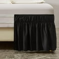 thumbnail image 3 of UniVerse Wrap Around Bed Skirt Three Fabric Sides Elastic Dust Ruffled 14 Inch Tailored Drop,Easy to Install Fade Resistant-Black, Twin/Full, 3 of 12