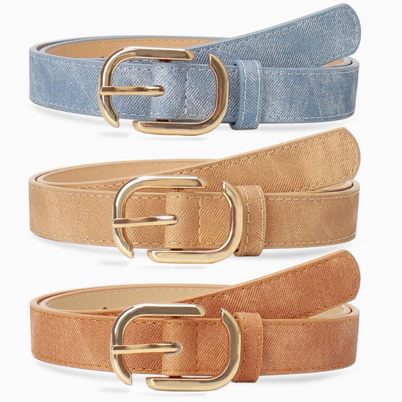 Yoyauz Women's Denim Belt, Women'S Leather Belt, Casual Fashion Belt With Metal Buckle Belt