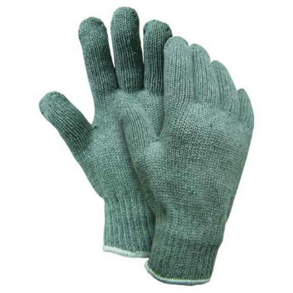 Heavy Weight String Knit Gloves, Small, Gray