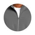 thumbnail image 4 of LTTVQM Men's Fleece Jacket Casual Zip up Lightweight Collar Sweatshirts Athletic Outdoor Sweater Jackets Fall Winter Outfit Gray 3XL, 4 of 5