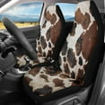 thumbnail image 2 of Renewold Brown Black Cow Print Car Seat Covers Front Set Only, Car Accessories Protector for SUV Truck Van Sedans Seats Washable, Easy to Install, 2 of 7