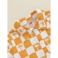 thumbnail image 6 of Musuos Little Boy Casual Checkerboard Outfit, 6M 12M 18M 24M 3Y 4Y Tree Print Lapel Short Sleeve Shirt Shorts Summer Set for Toddler, 6 of 10