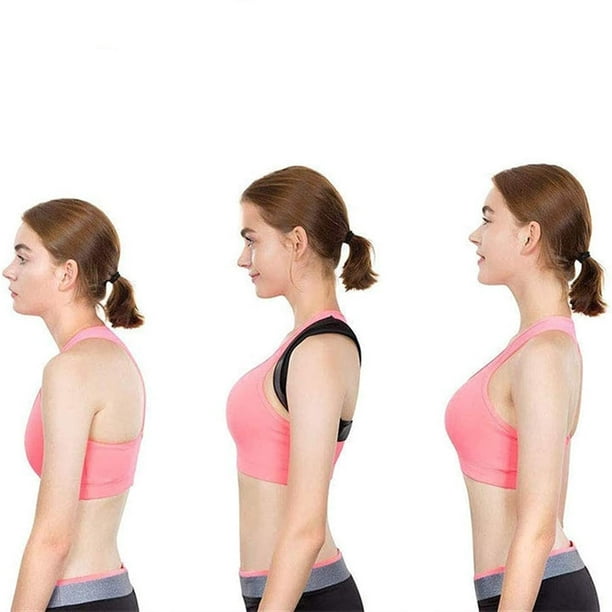 Shoulder Brace, Medical Adjustable Clavicle Posture Corrector Men Woemen Back  Brace Shoulder Lumbar Support Belt (Color : Black, Size : M) 