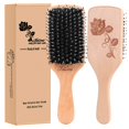 thumbnail image 1 of Cepillo de cerdas de jabalí para cabello rizado, ideal para mujeres y niñas, suaviza y da brillo., 1 of 1
