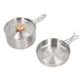 thumbnail image 1 of Pot and Pan Set, Easy To Clean Camping Cookware Mess Kit 1.4L 0.7L  for Backpacking, 1 of 7