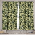 thumbnail image 2 of Ambesonne Camouflage Valance & Curtain, Pale Clothing Motif, 55"x30", Green Yellow, 2 of 6