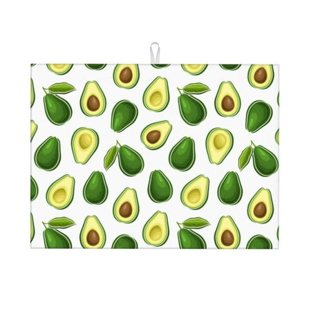 

Ocsxa Avocado1 Dish Drying Mat for Kitchen Counter Coffee Bar Coffee Station Accessories Absorbent Coffee Mat Kitchen Drying Mat Easy Clean 18x24 Inch
