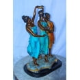 thumbnail image 3 of Nifao Three Dancing Ladies, Colorful Bronze Statue on a marble base – Home Decor Sculpture, 15"L x 10"W x 23"H, 3 of 10