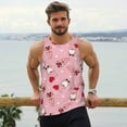 thumbnail image 6 of Fuzoiu Gnome With Heart Print Men's Workout Tank Tops,Sleeveless Gym Shirt Quick Dry,Fitness Bodybuilding T-Shirt,Muscle Athletic Workout Tee-Large, 6 of 7
