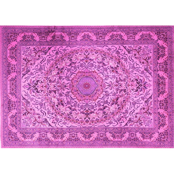 Ahgly Company Indoor Rectangle Medallion Pink Traditional Area Rugs, 5' x 7'