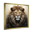 thumbnail image 2 of Designart "Crowned Lion in Portrait II" Animals Framed Wall Art Decor - Modern Brown Lion Entryway Framed Wall Art, 2 of 6