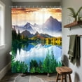thumbnail image 2 of Mizhona Landscape Mountain Shower Curtain Forest Nature Shower Curtains for Bathroom Waterproof Washable Modern Decor 72"x78", 2 of 7