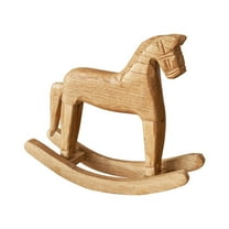 Leojiow Handmade Wooden Rocking Horse Toy Mini Desktop Rocking Horse Decoration Desktop Ornament Home Decoration Orange 19X16Cm