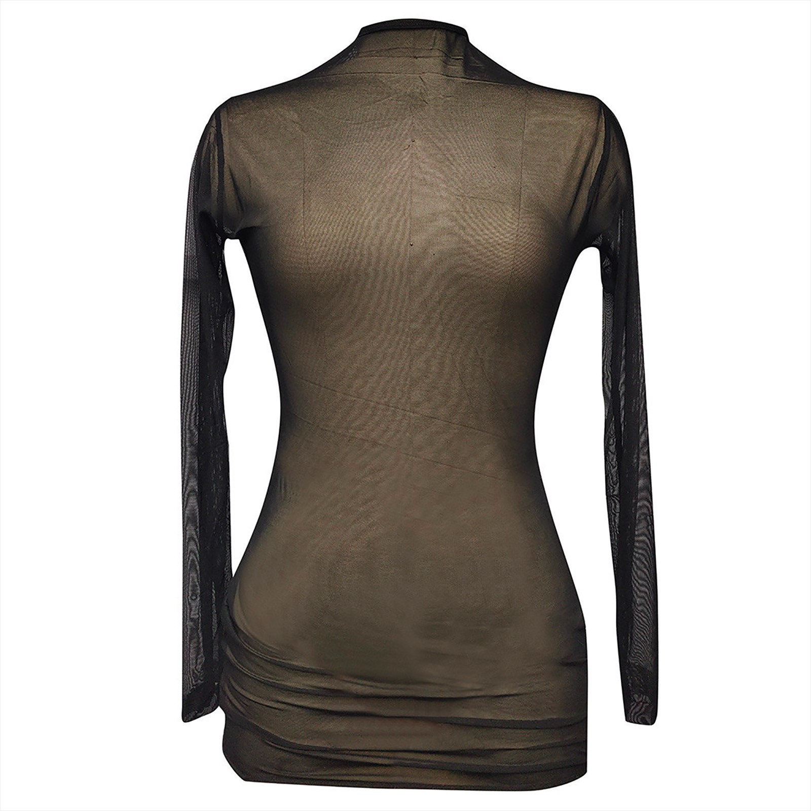 Haut Décontracté Femme Manches Transparentes Mesh - Clubwear 2025 - Long Mini Top Pour Fête, Quotidien, Lingerie