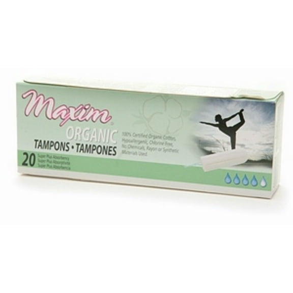 Maxim Hygiene Products Organic Non Applicator Tampon, Super Plus 20 ea