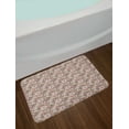 thumbnail image 2 of Floral Bath Mat, Cartoon Style High Detailed Flowers and Leaves, Plush Bathroom Decor Mat with Non Slip Backing, 29.5" X 17.5", Pastel Pink Grey Yellow, by Ambesonne, 2 of 2