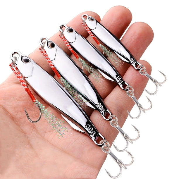Vib Fishing Lure, 15g 5Pcs Iron Jig Fishing Lures For Bank For River Red  Head Silver Body