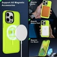 thumbnail image 2 of Strong  for iPhone 13 Pro Max Case,[Compatible with Magsafe][Glass Screen Protector+Camera Lens Protector] Slim Shockproof Cover Phone Case for iPhone 13 Pro Max 6.7",Fluorescent Green, 2 of 14