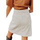 thumbnail image 3 of Falda con botones para mujer, cintura alta, elegante, color puro, falda hasta la rodilla para fiesta, Bar, viajes, Beige, XXL, 3 of 5
