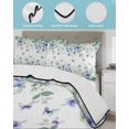 thumbnail image 4 of Leaf Butterfly Twin Size Down Alternative Comforter, Lightweight Comforter Quilt Bedding Set with Pillow Shams Watercolor Sage Green Purple Floral All Seasons Bed Comforter Duvet Insert 68"x86", 4 of 7