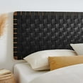 thumbnail image 7 of Sparta Weave Wall-Mount Vegan Leather King Headboard in Walnut Black, 7 of 7