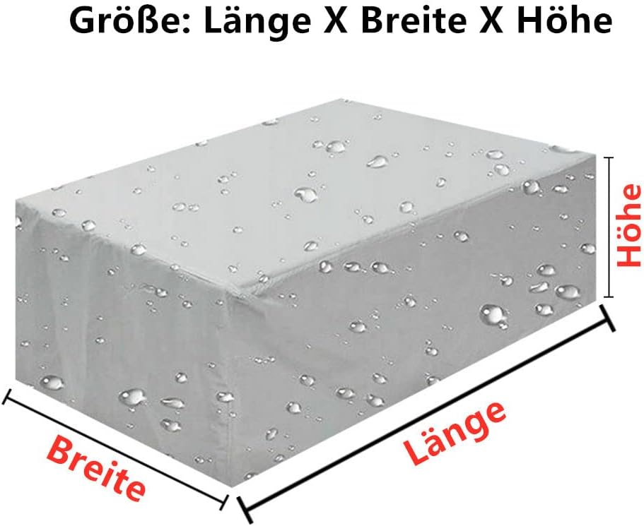 Tarpaulin Garden Table 120X120X74cm,Waterproof Cover for Garden Furniture, Rectangular Seating Sets, Rain Cover and Dustproof, Heavy Duty, Anti-UV (Silver 120X120X74cm)