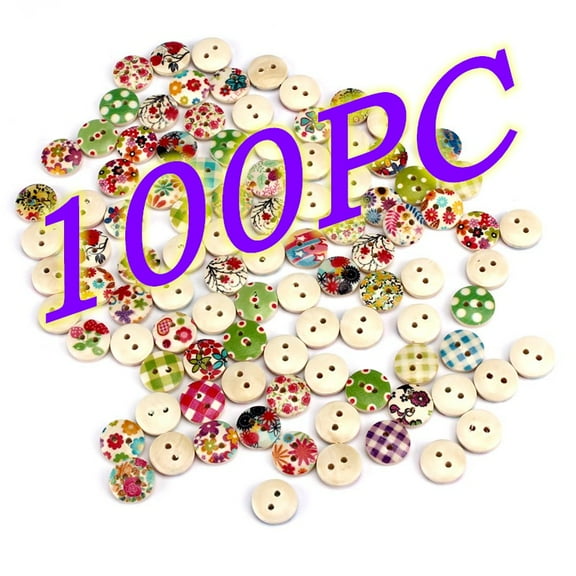 Buttons for Crafts 100 PC Bulk Recent Orders 15mm Mixed Color Flower Buttons for Clothes Sewing Supplies 2 Holes Buttons