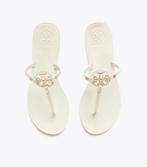 tory burch mini miller jelly thong sandal ivory