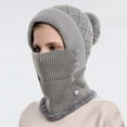 1PC Hat Gray Polyester Women Winter Outdoor Riding Headgear ColdProof