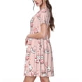 thumbnail image 2 of Balery Easter Rabbit Vestidos sueltos de manga corta para mujer, vestidos de verano 2025, vestidos casuales de corte A con vuelo., 2 of 6
