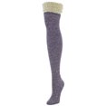 thumbnail image 4 of MeMoi Women's Warped Crochet Over The Knee Socks - Womens - Female, One Size, Light Gray Heather, 4 of 4
