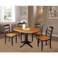 thumbnail image 3 of 36" Round Top Dining Table with 12" Leaf and 4 Madrid Chairs - Black/Cherry - 5 Piece Set, 3 of 3