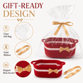 thumbnail image 3 of Small Woven Rope Storage Basket Empty Gift Basket with Ribbons and Gift Bags for Towels, Snacks, Small Items, Rectangle Shelf Basket for Bathroom Home Décor（Red）, 3 of 7