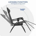 thumbnail image 6 of Simenmax Zero Gravity Chair Set of 2 with Cup Holder & Removable Pillows, Adjustable Reclining Outdoor Patio Folding Chairs Portable Lounge Chair Furniture for Poolside, Lawn, Beach, Camping, Black, 6 of 9