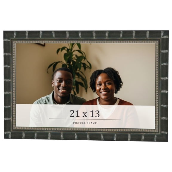 21x13 Frame Black Bamboo Solid Wood Picture Frame Width 1.5 Inches | Interior Frame Depth 0.5