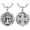 E01-Saint Benedict (Silver), variant on 925 Sterling Silver St Michael/St Christopher Oval Round Medal Archangel Cross Necklace with 22”+2” Chain