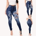 thumbnail image 2 of Jeans Longs Dégradés Déchirés Slim pour Femmes, Aguichant, Réguliers, 2 of 4