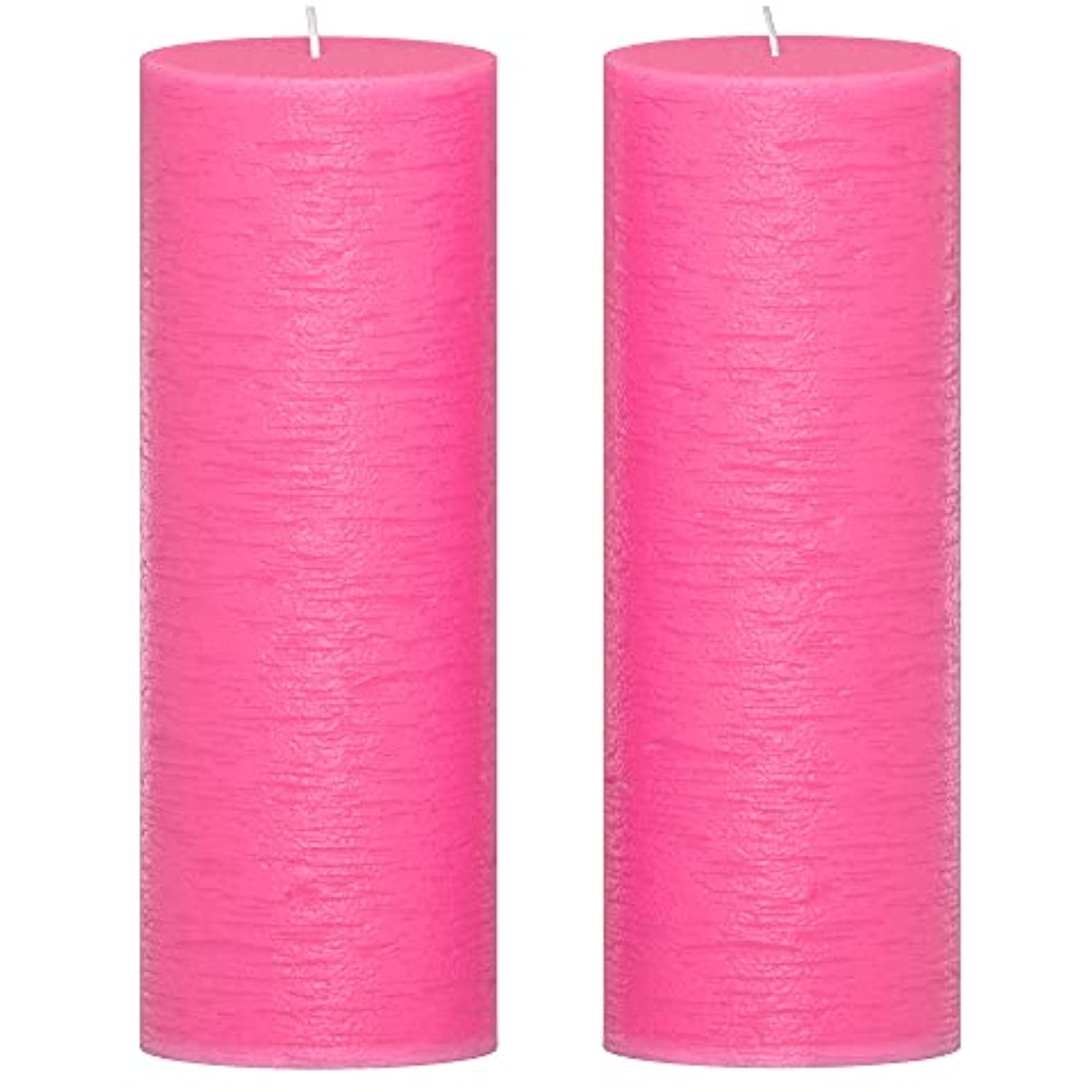 10-Pack Pillar Candle Pearlized Pink Long Lasting Unscented 1.87x3.96 in 
