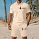 thumbnail image 1 of WILLBEST Conjunto Deportivo de Verano con Estampado de Letras Europeas para Hombre, Informal, Holgado y Cómodo, de Manga Corta y con Bolsillo., 1 of 4