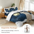 thumbnail image 7 of Christmas Snow Bedding Duvet Cover Set Twin Size 4 Pieces Eve Scene Santa Reindeer Moon Bedding Set with Zipper Closure, 1 Comforter Cover 68x86 Inches 1 Flat Sheet & 2 Pillow Cases, 7 of 7