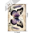 thumbnail image 5 of Purple Butterfly and Lavender Flower Retro Aluminum Sign 5.5"x8" Metal Sign Rustic Lavender Flower Living Room Wall Art Country Floral Wall Art Tin Garden Signs, 5 of 6