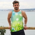 thumbnail image 6 of Fotbe green grass and butterfly Pattern Men's Quick Dry Workout Tank Top Gym Muscle Tee Fitness Bodybuilding Sleeveless T Shirt Breathable Workout Shirt-4X-Large, 6 of 7