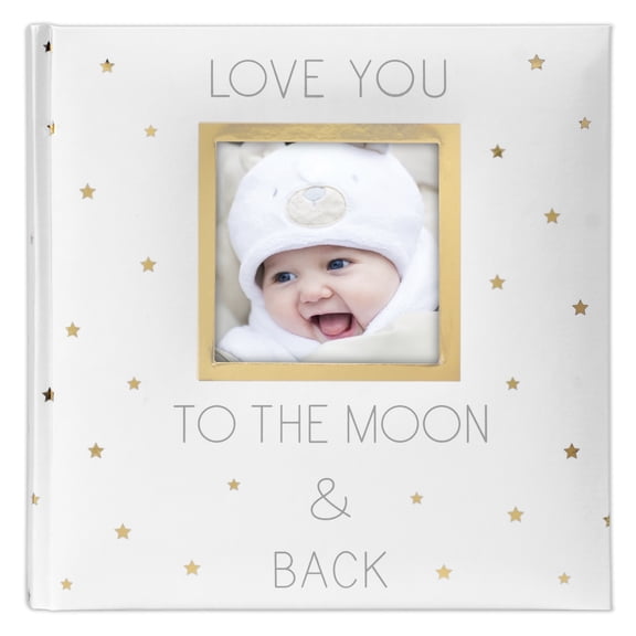Malden - Love You to the Moon Baby Photo Album, Holds 160 Photos, Acid-Free Keepsake Album