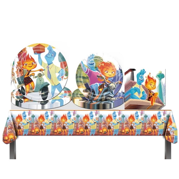 41Pcs Birthday Party Supplies, 20 Plates, 20 Napkins and 1 Tablecover for Party Decorations