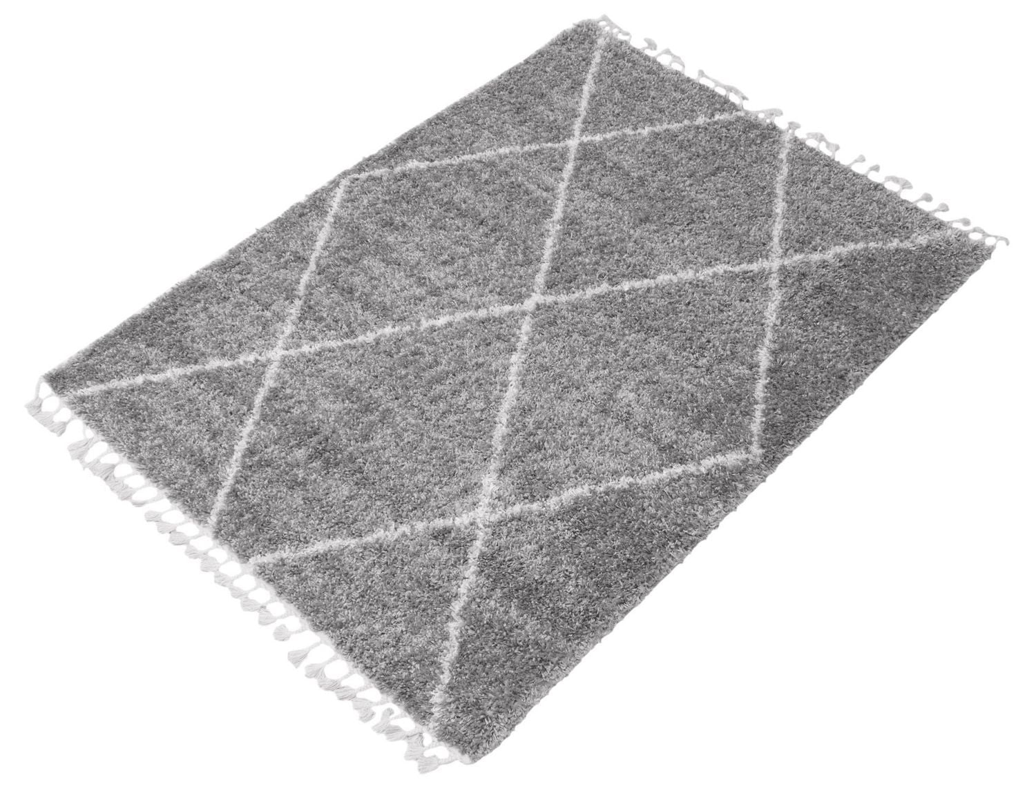 Tapis ECARPET Super Doux pour le Salon et la Chambre Grammercy Losange Gris