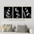 thumbnail image 3 of PixonSign Adhesive Canvas Print Wall Art Set - Black & White Duotone Hanging Flowers Posters - Set of 3 Nature Farmhouse Decor Minimalist Pastel Botanical Wall Décor for Living Room - 8"x10", 3 of 5