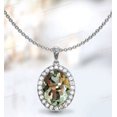 thumbnail image 1 of Pendentif Améthyste Verte pour Femmes Forme Ovale Verte Nacklace, 1 of 2