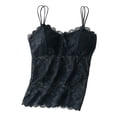 thumbnail image 3 of Plus Size Women's Lace Bralette Camisole,Spaghetti Strap Beauty Back Wireless Padded Anti-Exposure Layering Underwear Camisole, 3 of 6