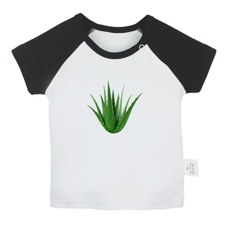 

Nature Pattern Aloe Vera T shirt For Baby Newborn Babies T-shirts Infant Tops 0-24M Kids Graphic Tees Clothing (Short Black Raglan T-shirt 0-6 Months)